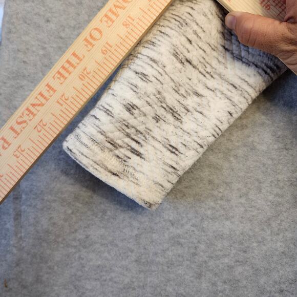 T by Talbots Jacquard Jacket Women's Small White Fleece-Trim Faux Fur Winter - Picture 8 of 13